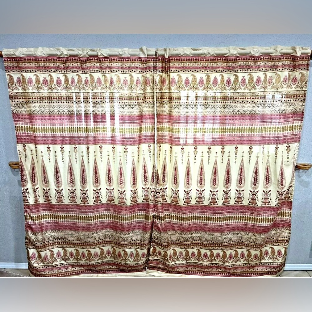 Pier 1 Imports Adelaide Window Panels 54” X 84” 2 Panels Paisley Floral VGC